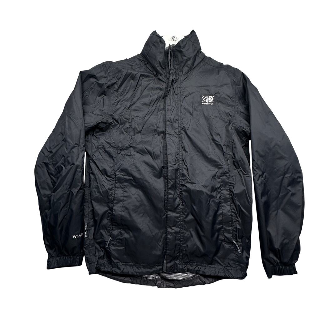 Karrimor Weathertite Waterproof Hooded Jacket Mens Small Black Full Zip Pockets